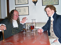 Telling another wonderful story to Thomas Jefferson at the City Tavern